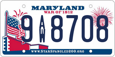 MD license plate 9AW8708