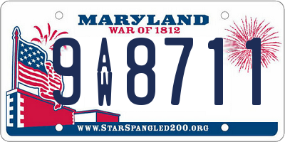 MD license plate 9AW8711