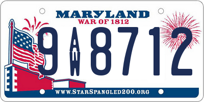 MD license plate 9AW8712