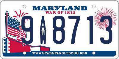 MD license plate 9AW8713