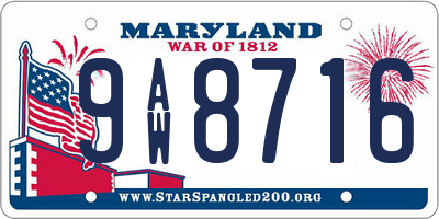 MD license plate 9AW8716
