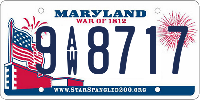MD license plate 9AW8717