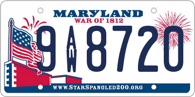 MD license plate 9AW8720