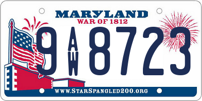MD license plate 9AW8723
