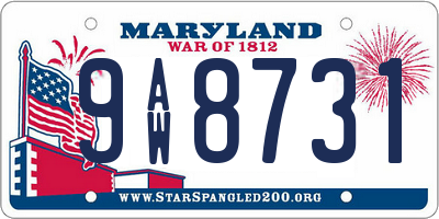 MD license plate 9AW8731