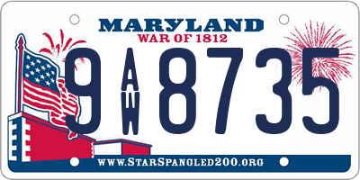 MD license plate 9AW8735