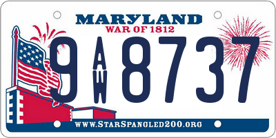 MD license plate 9AW8737