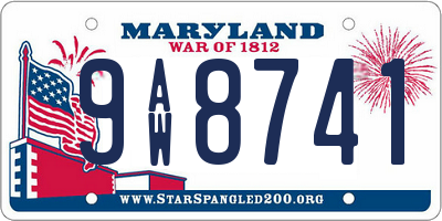 MD license plate 9AW8741