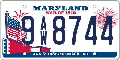 MD license plate 9AW8744
