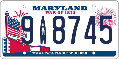 MD license plate 9AW8745