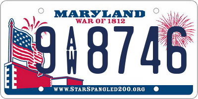 MD license plate 9AW8746