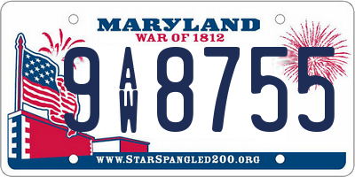 MD license plate 9AW8755