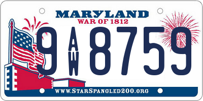 MD license plate 9AW8759