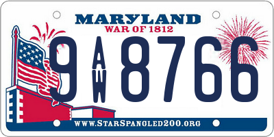 MD license plate 9AW8766