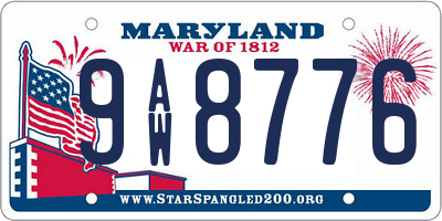 MD license plate 9AW8776