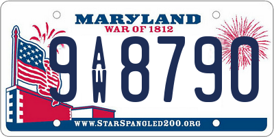 MD license plate 9AW8790