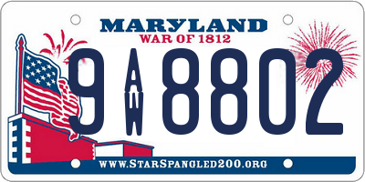 MD license plate 9AW8802
