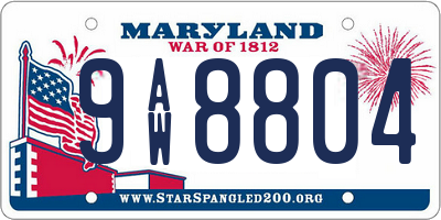 MD license plate 9AW8804