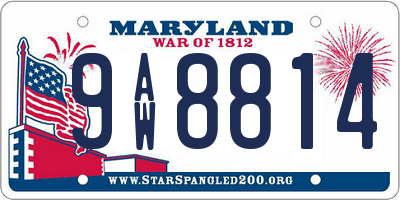 MD license plate 9AW8814