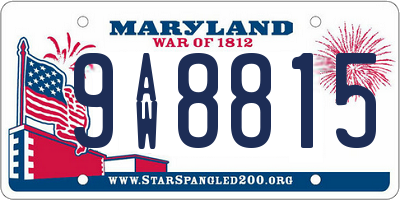 MD license plate 9AW8815