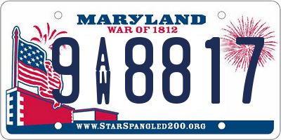 MD license plate 9AW8817