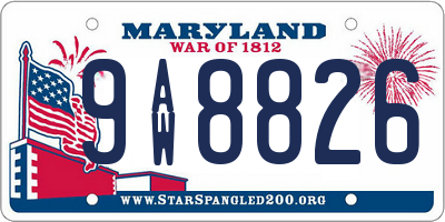 MD license plate 9AW8826