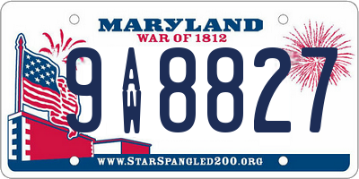 MD license plate 9AW8827