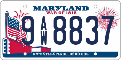MD license plate 9AW8837