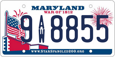 MD license plate 9AW8855