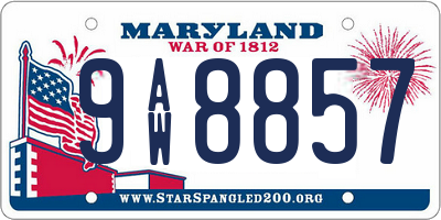 MD license plate 9AW8857