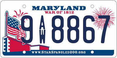 MD license plate 9AW8867