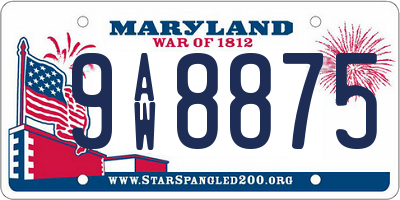 MD license plate 9AW8875