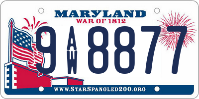MD license plate 9AW8877