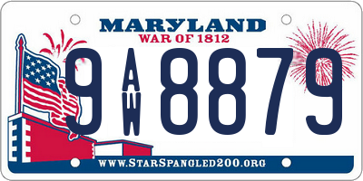 MD license plate 9AW8879