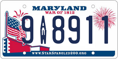 MD license plate 9AW8911