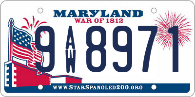 MD license plate 9AW8971