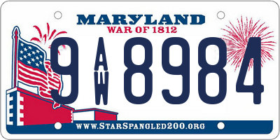 MD license plate 9AW8984
