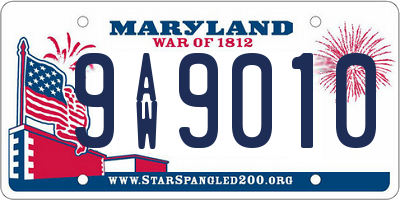 MD license plate 9AW9010
