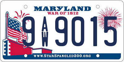 MD license plate 9AW9015