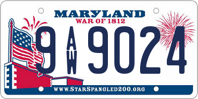 MD license plate 9AW9024
