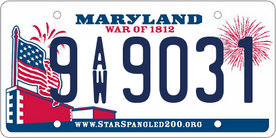 MD license plate 9AW9031