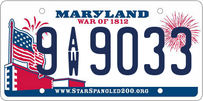 MD license plate 9AW9033