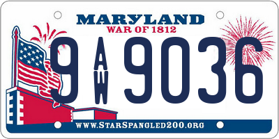 MD license plate 9AW9036