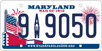 MD license plate 9AW9050