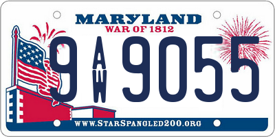 MD license plate 9AW9055