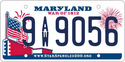 MD license plate 9AW9056
