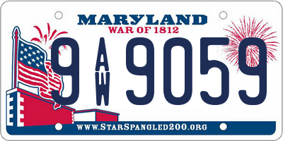 MD license plate 9AW9059