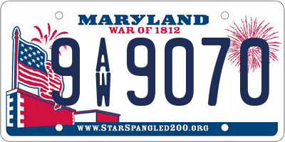MD license plate 9AW9070