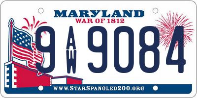 MD license plate 9AW9084