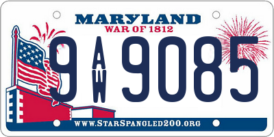 MD license plate 9AW9085